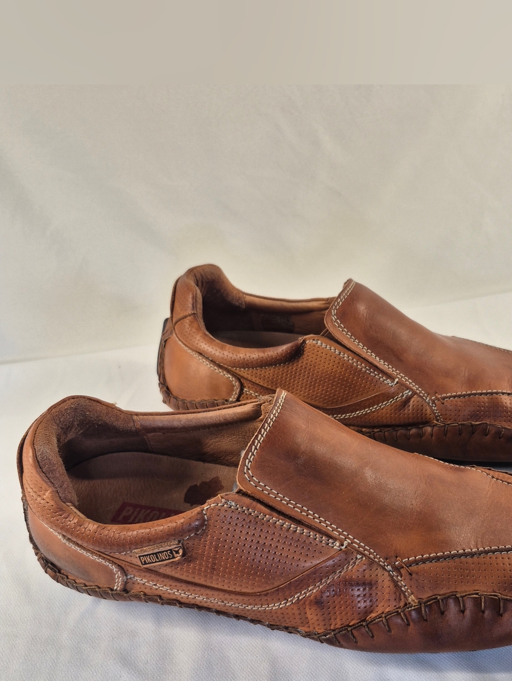 Pikolinos Men's EU 45 Fuencarral Tan leather slip-on loafers Comfort  Driving